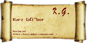 Kurz Gábor névjegykártya